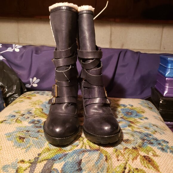 Aldo black leather boots - Picture 4 of 8